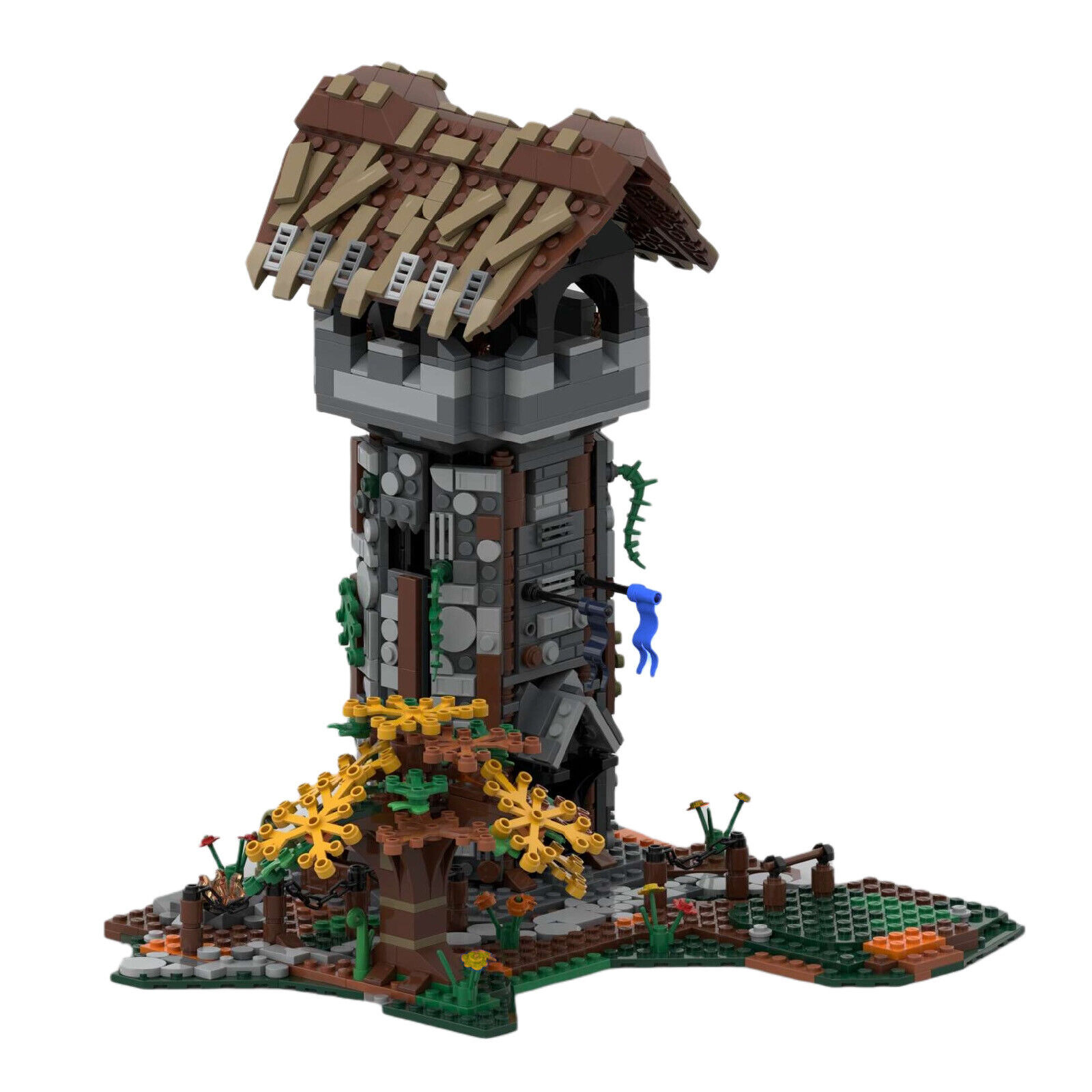 C7484 Medieval Watchtower in the Woods for Modular Castle 1232 Parts-ZITIANYOUBUILD