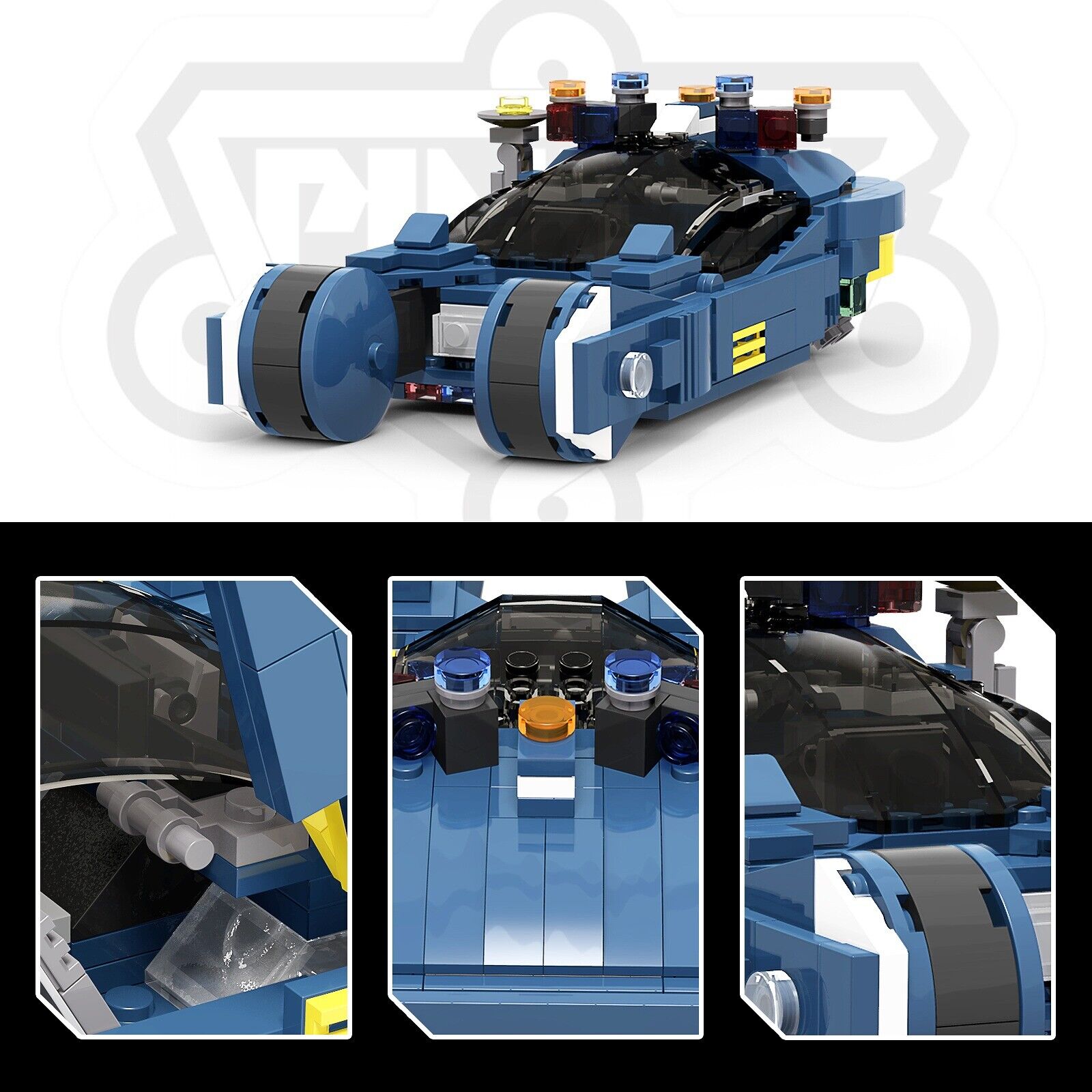 Custom MOC: MOC-20383 Iconic Flying Spinner Cars Model Gift for Christmas-ZITIANYOUBUILD