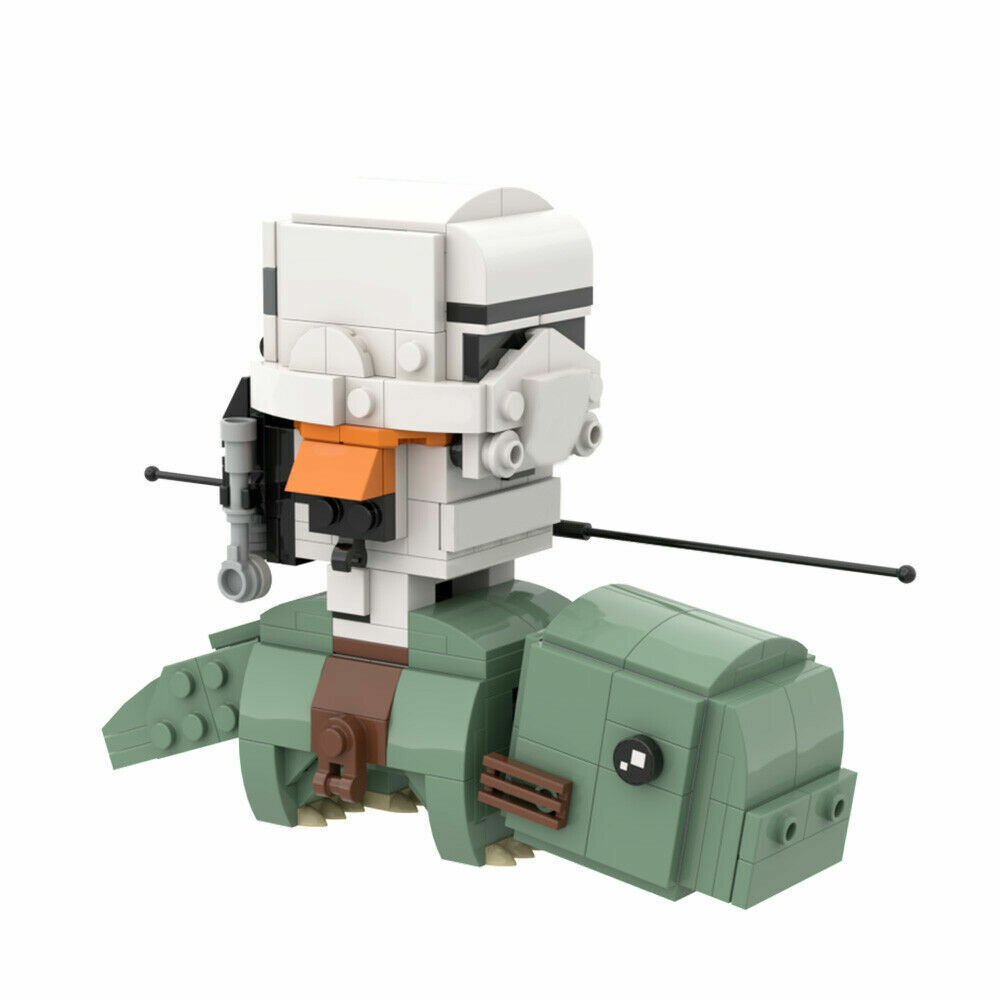Custom MOC: c5636 Sandtrooper on Dewback B-r-i-c-k-headz 266 Parts-ZITIANYOUBUILD