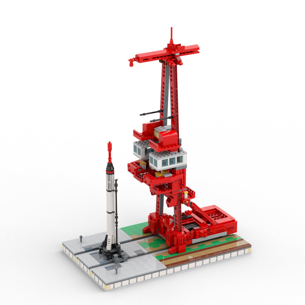 C9257 1:110 Scale Launch Site Launch Base with Rocket 1298 Parts Free Shipping-ZITIANYOUBUILD