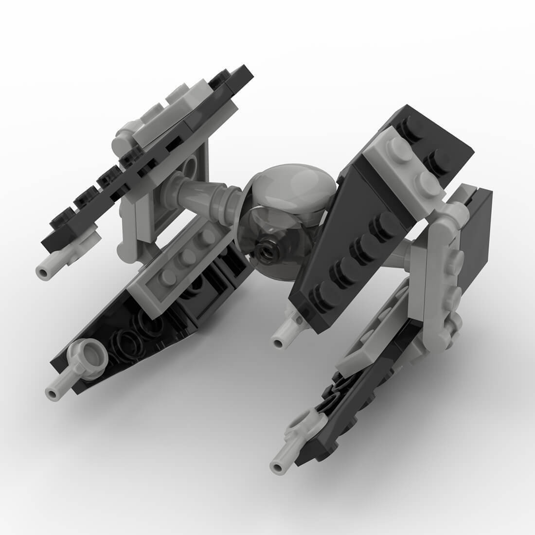Custom MOC-106415 TIE Interceptor Sci-Fi Spacecraft Model 52 Parts for Christmas-ZITIANYOUBUILD