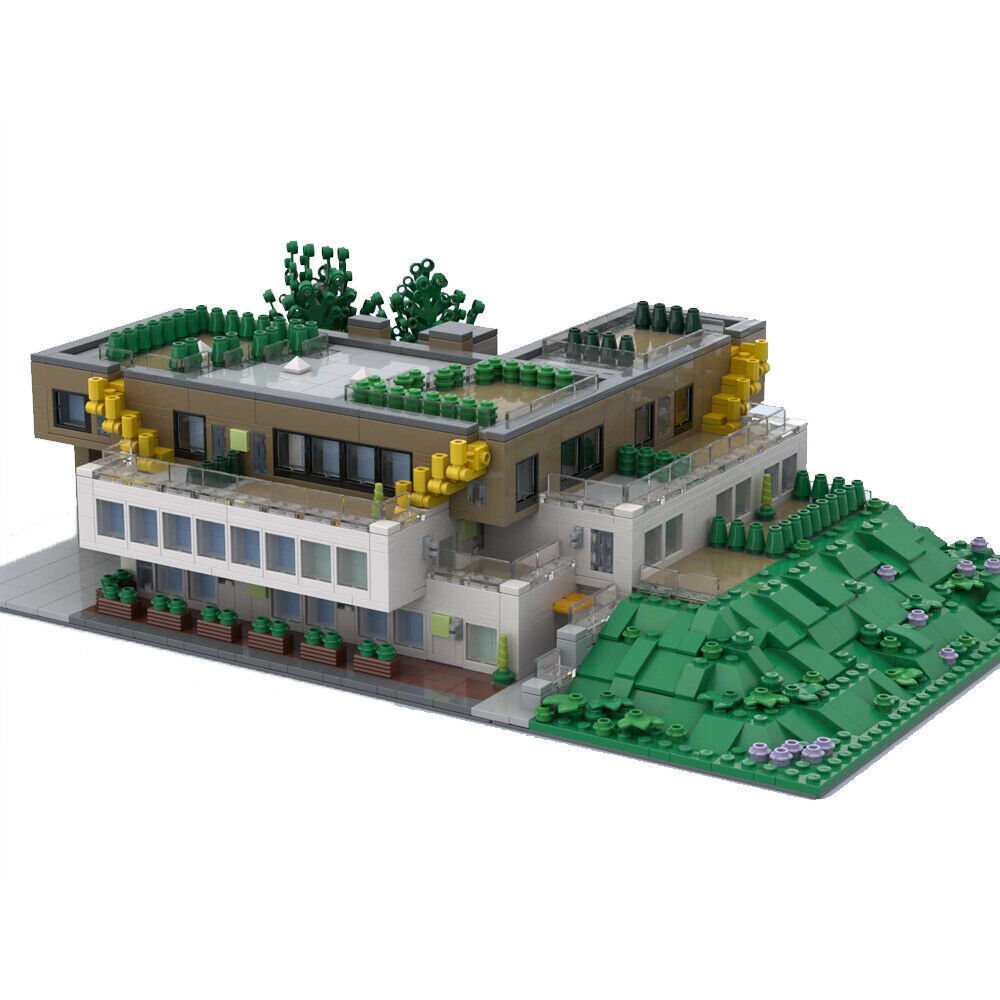 MOC-158144 Villas Apartment Architecture on a Hill Modular Building 2089 Parts-ZITIANYOUBUILD