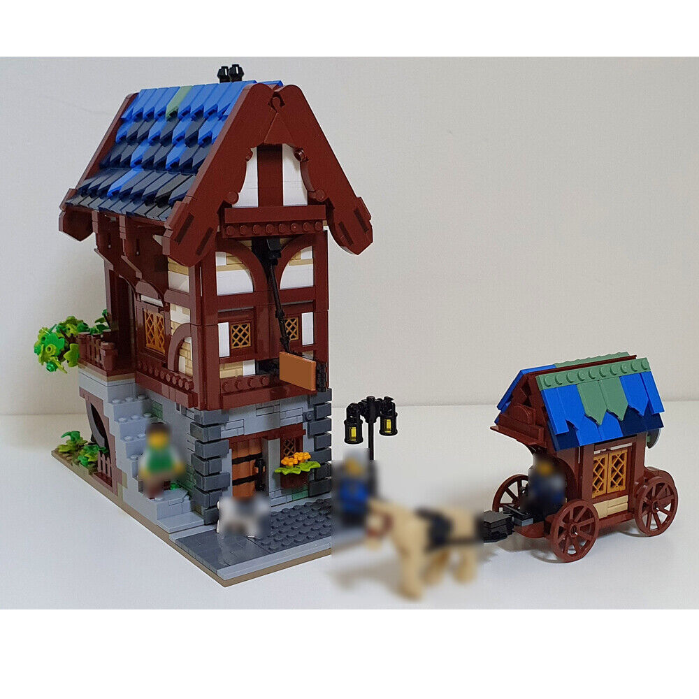 MOC-153710 Modular Medieval City Street House Model Building Toys Set 1683 Parts-ZITIANYOUBUILD