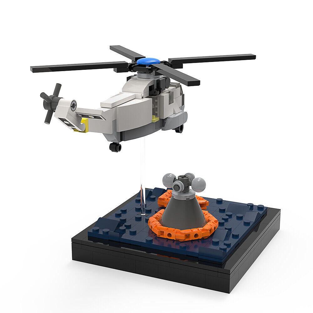 Custom MOC: C5697 Apollo Recovery Mission Model + 377 Parts Gift for Christmas-ZITIANYOUBUILD