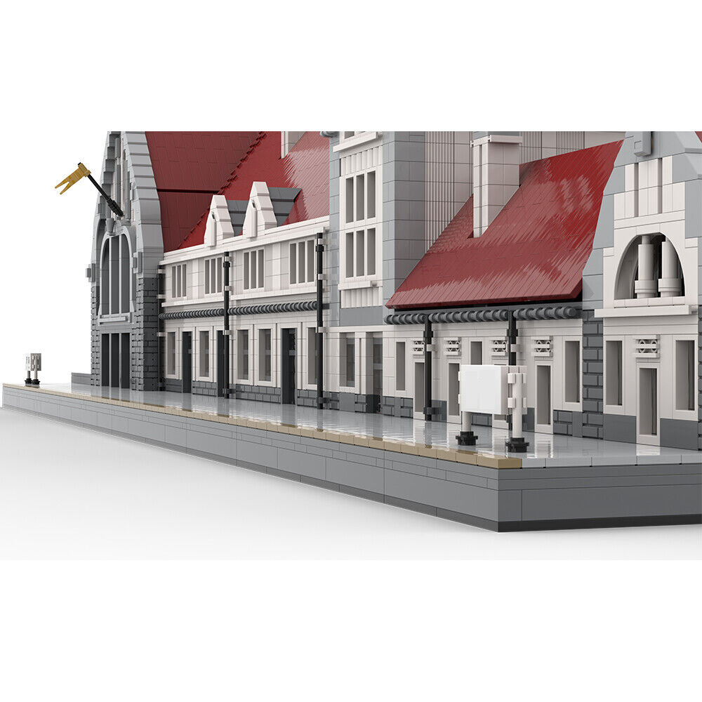 MOC-93444 Modular Old Railway Station Architecture with 9 Modules 9527 Parts-ZITIANYOUBUILD