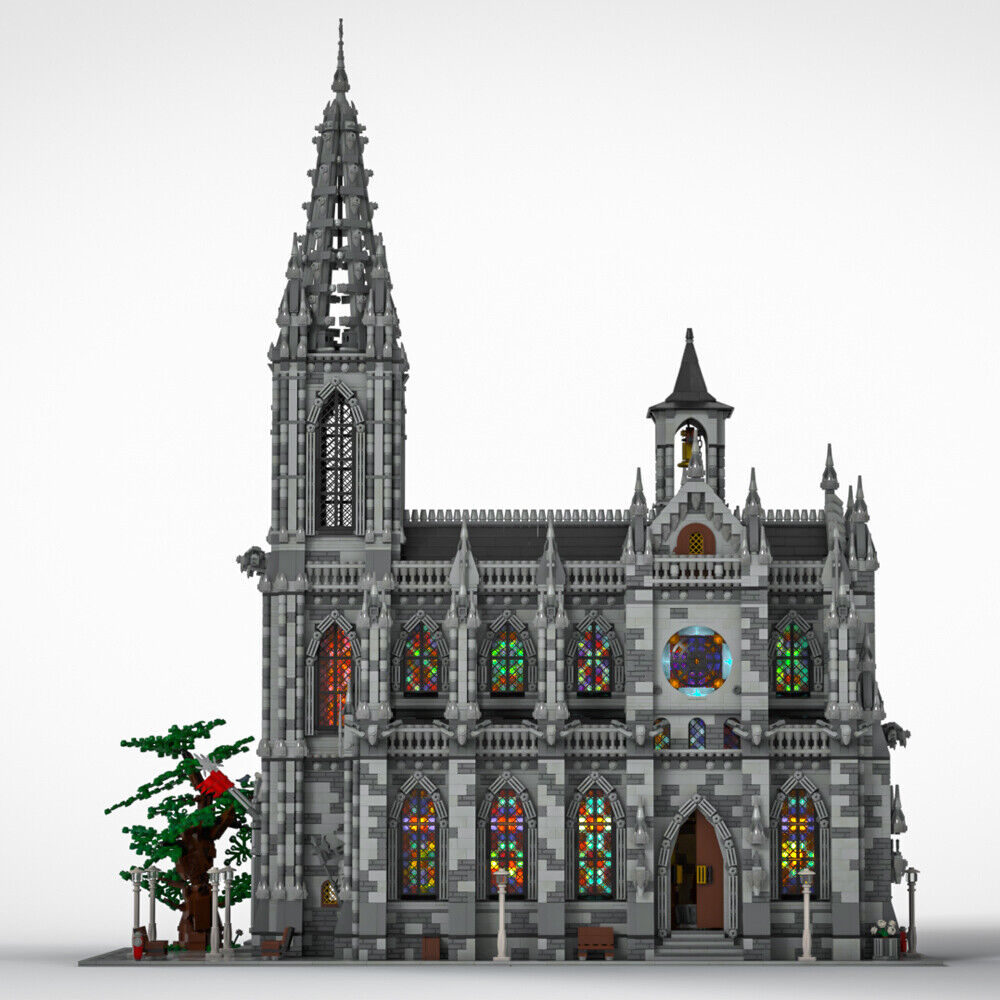 MOC-29962 Modular Epic Cathedral with Stainend Glass Windows 22007 Parts-ZITIANYOUBUILD