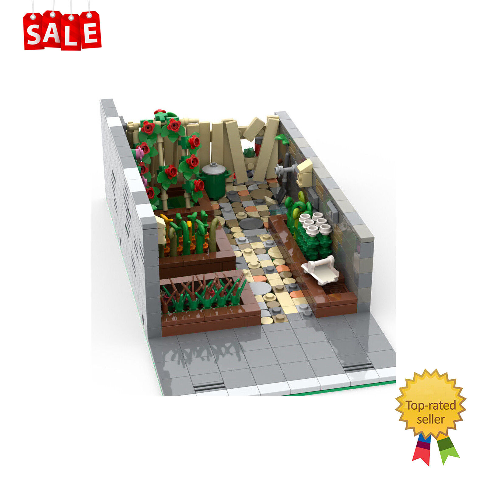 C7482 Community Garden with Plant Vegetables and Flowers 681 Parts | Brand New-ZITIANYOUBUILD