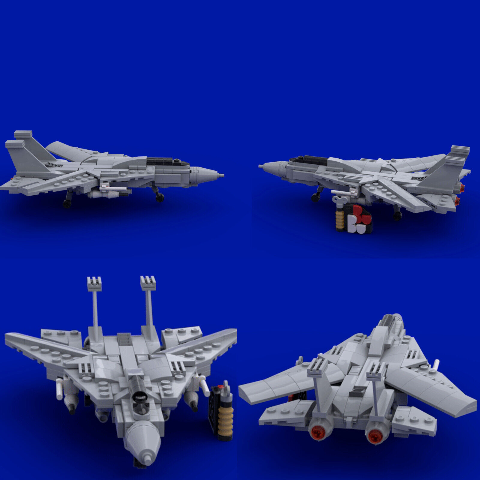 Custom MOC: C7384 F14 Jet Aircraft Jet Plane Model 202 Parts from Movie-ZITIANYOUBUILD