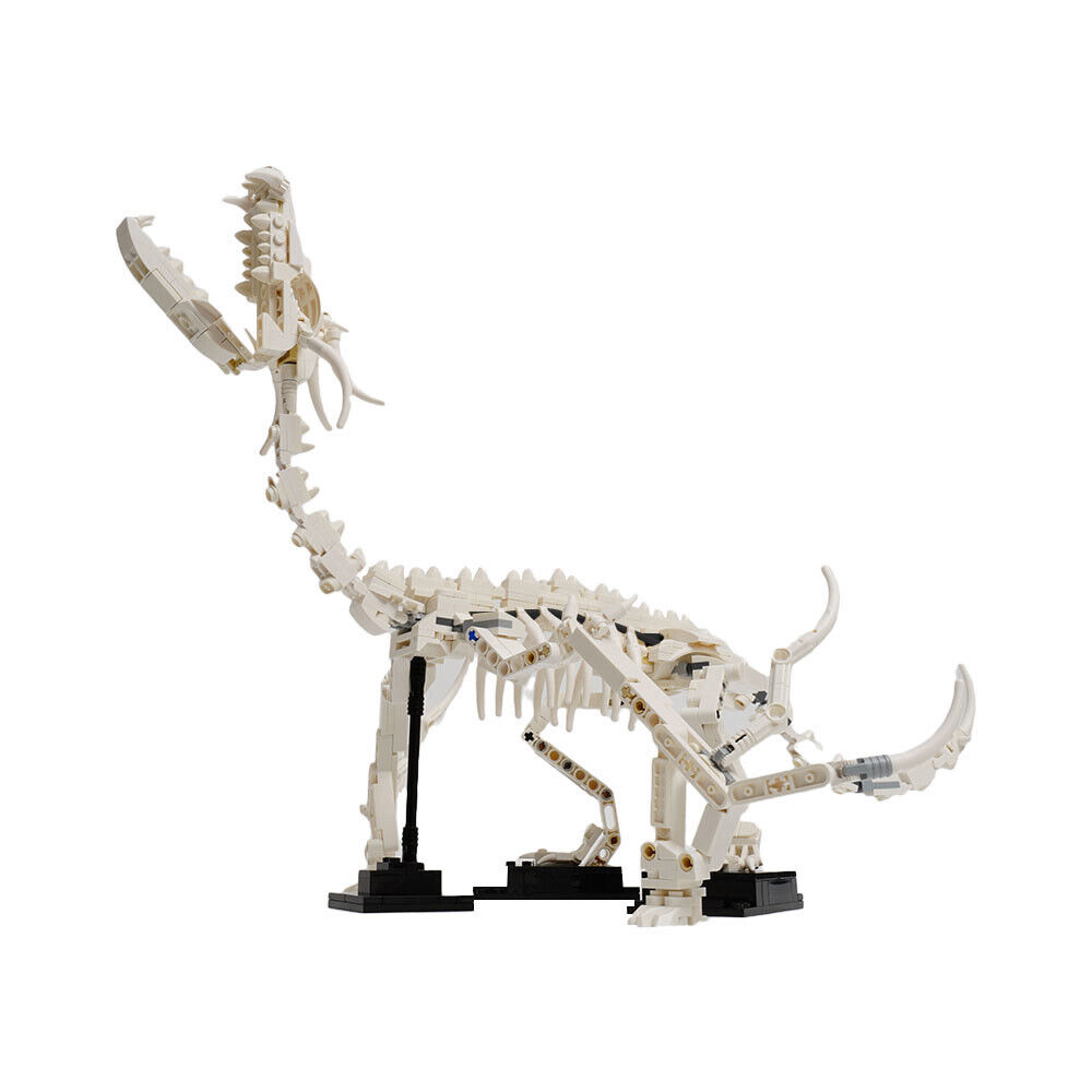 Custom MOC: C7915 Dragon Fossil Mosasaurus Skeleton with Stand 617 Parts-ZITIANYOUBUILD
