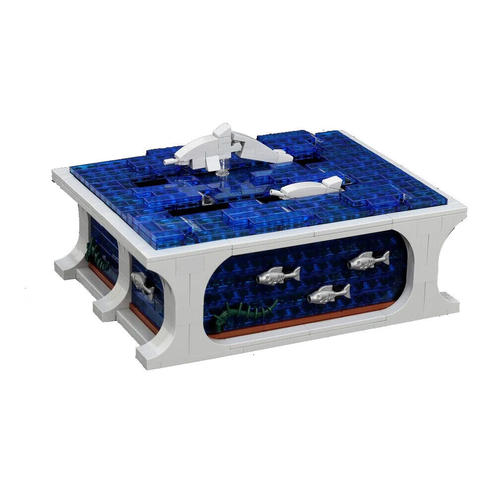 C4288 A Small Kinetic Sculpture of Two Dolphins Swimming 568 Parts-ZITIANYOUBUILD
