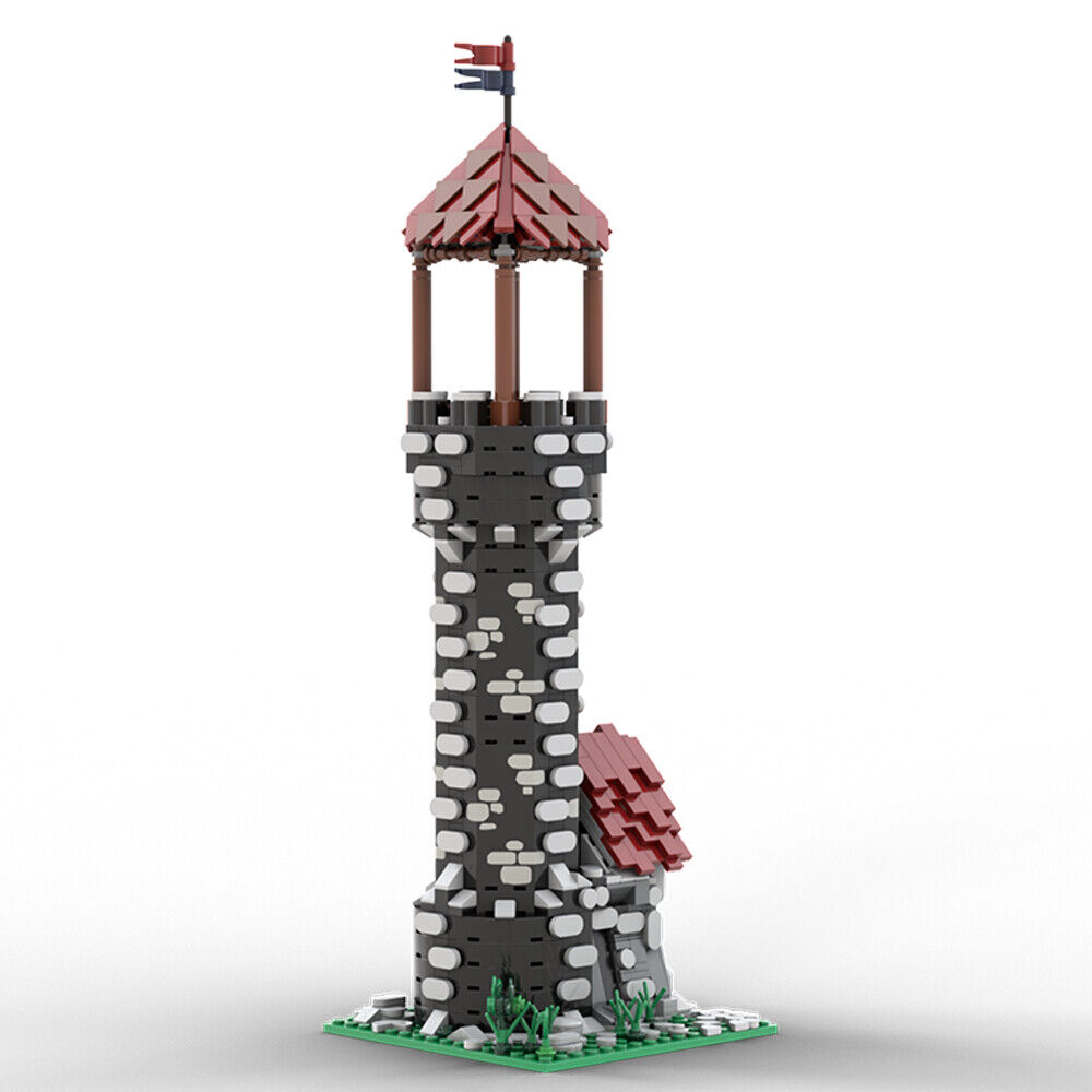 MOC-156629 Stone Tower Watchtower with Guards Room for Castle 964 Parts-ZITIANYOUBUILD