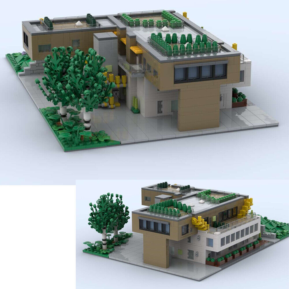 MOC-158144 Villas Apartment Architecture on a Hill Modular Building 2089 Parts-ZITIANYOUBUILD