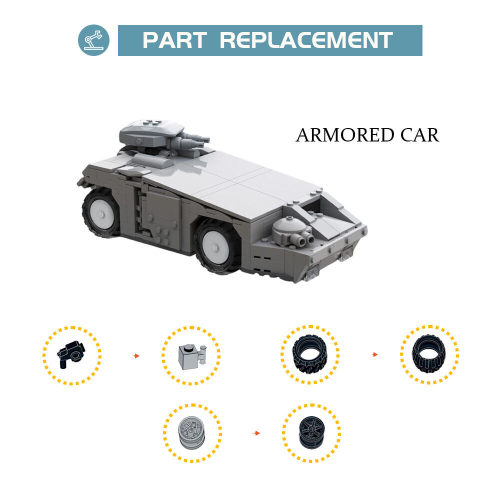 C6207 M577 Armored Personnel Carrier Model 551 Parts from Sci-Fi Horror-ZITIANYOUBUILD