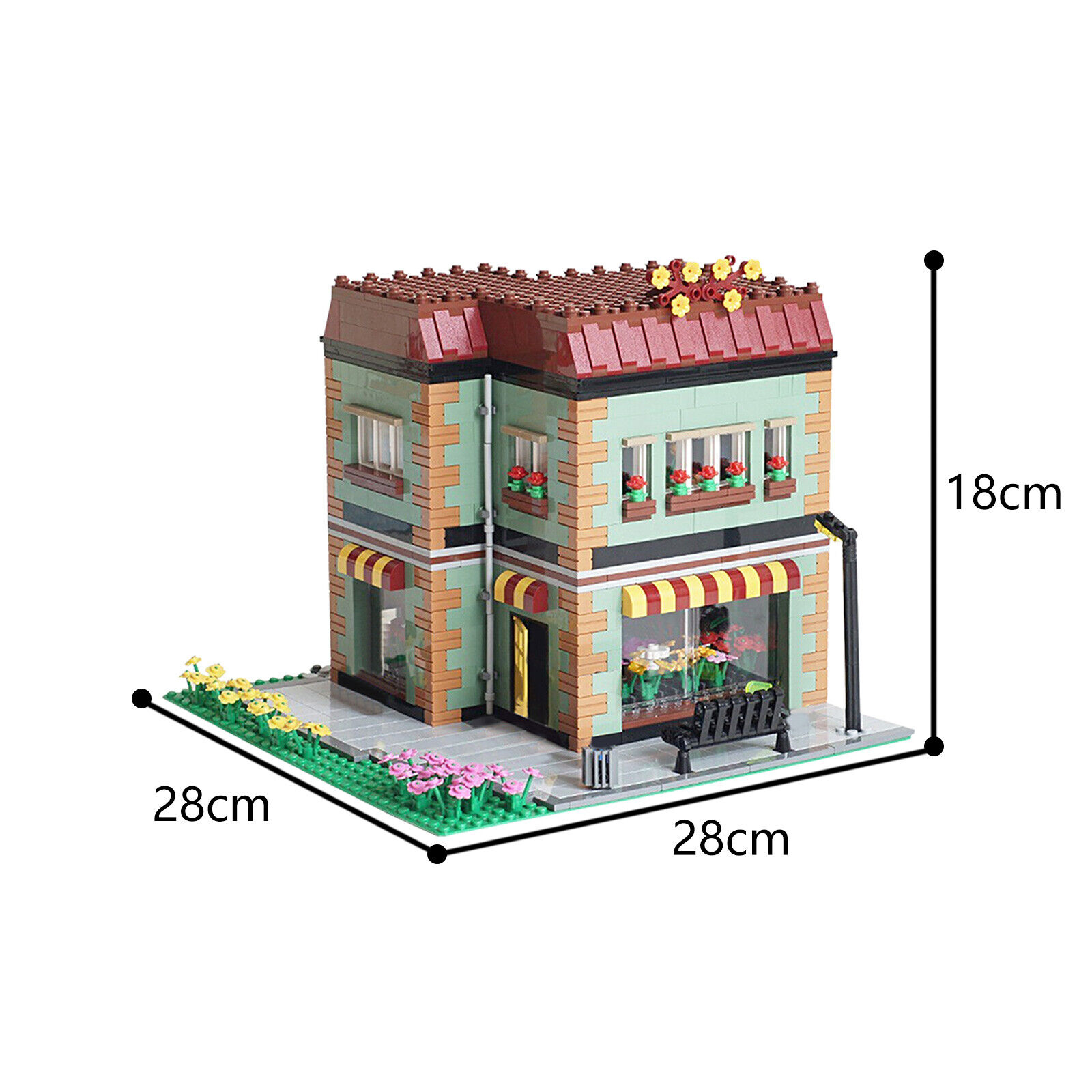 C4903 Modular Flower Shop and Apartment Model with Interior 1523 Parts-ZITIANYOUBUILD