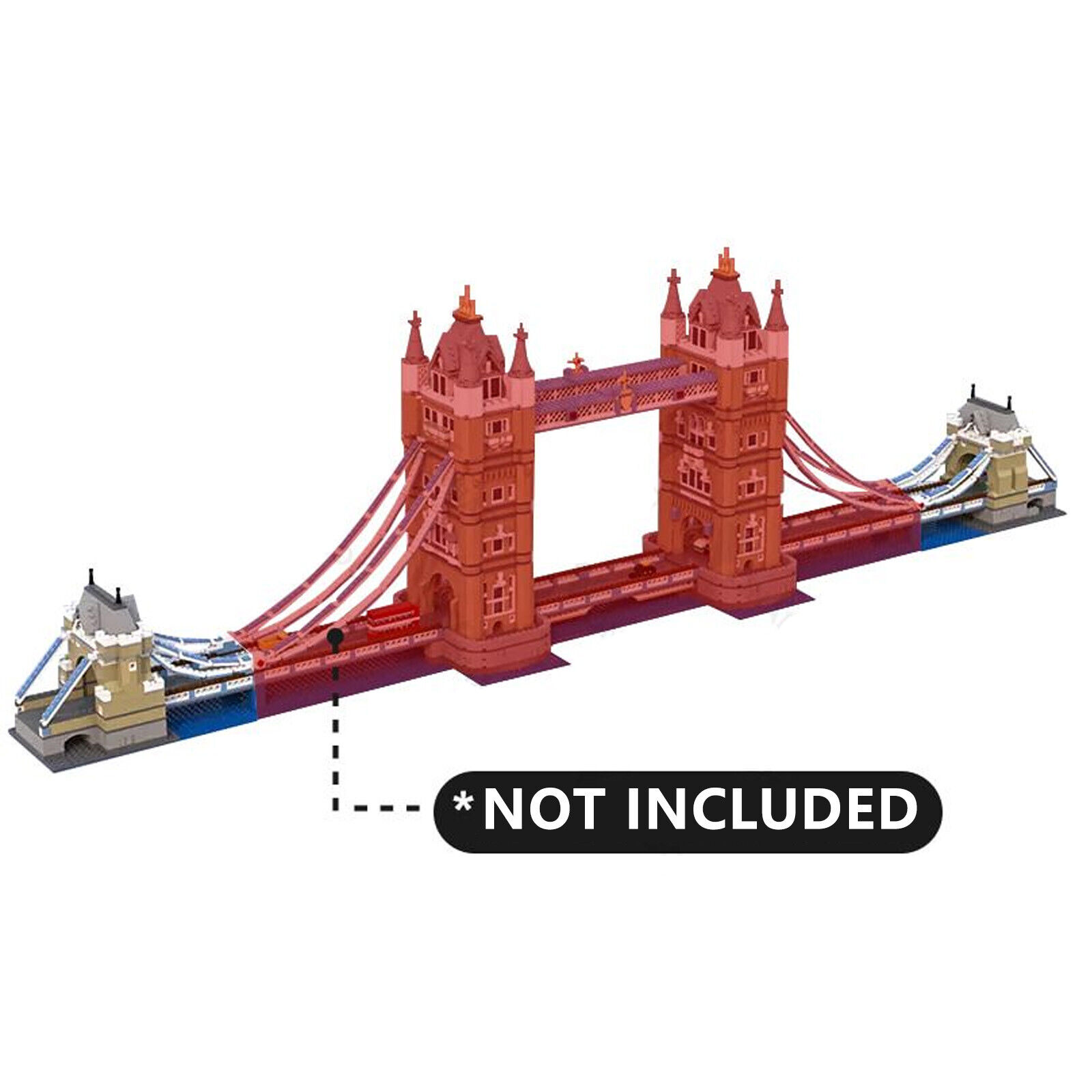 MOC-12269 London Tower Bridge Extension Fit for 10214 Tower Bridge 1272 Pieces-ZITIANYOUBUILD
