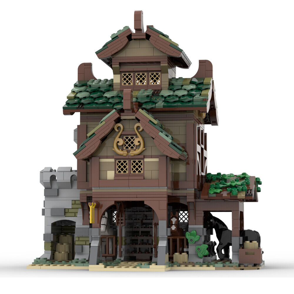 MOC-80710 MEDIEVAL STABLE Architecture for Medieval Castle & Village 1548 Parts-ZITIANYOUBUILD