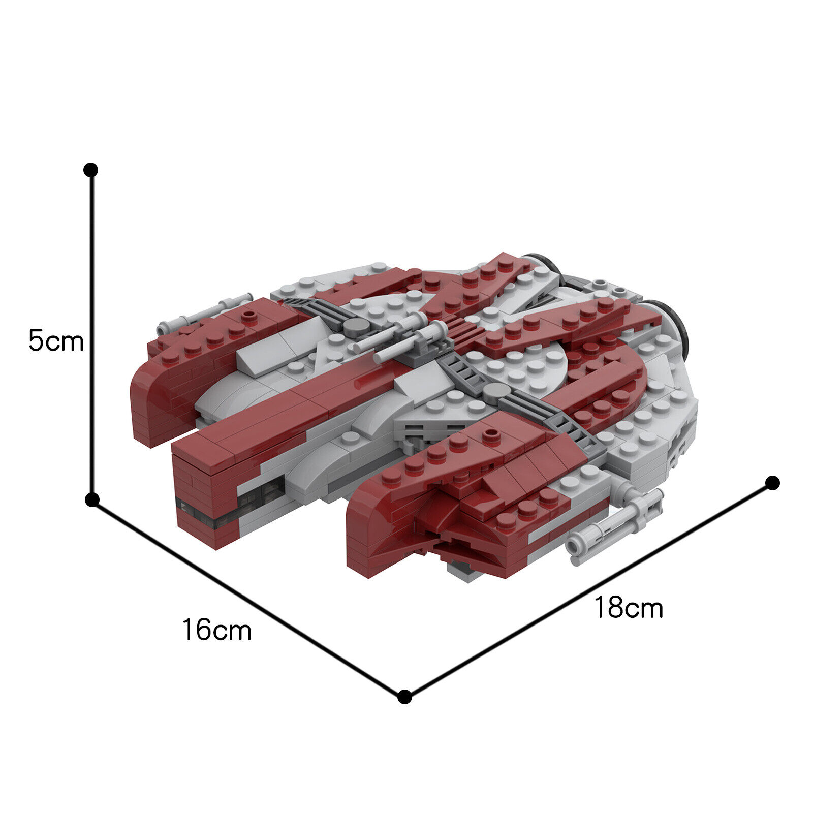 Custom MOC: MOC-24864 Ebon Hawk Dynamic-class Freighter Ship 1:156 Scale-ZITIANYOUBUILD