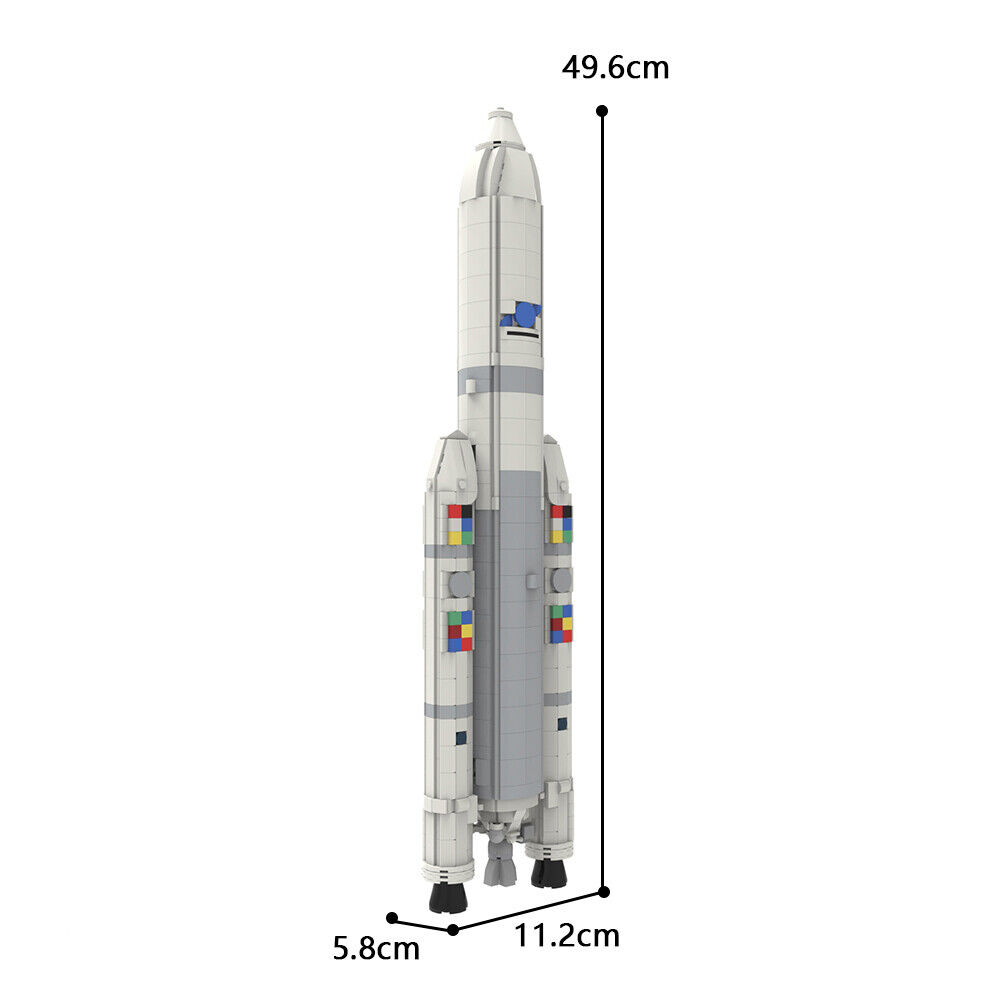Custom MOC: C7826 1:110 Scale ECA Heavy Space Launch Vehicle 1264 Parts-ZITIANYOUBUILD