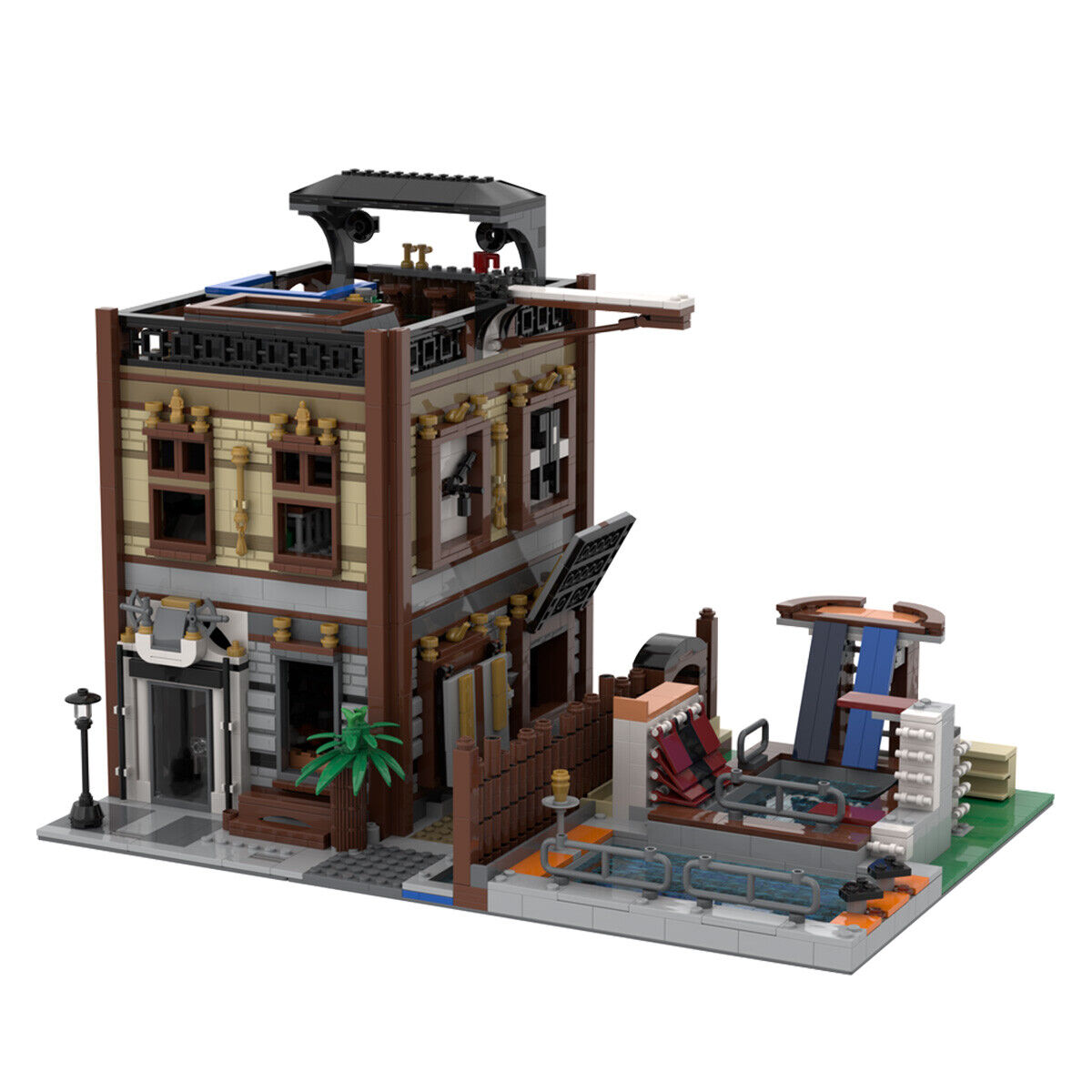 C4607 Modular Building Water Park and Apartment with Interior 2423 Parts-ZITIANYOUBUILD