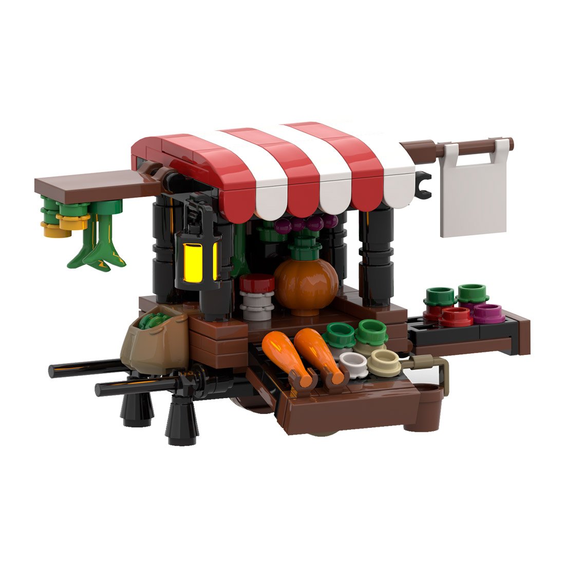 Custom MOC-114509 Medieval Vegetable Stall 189 Parts Kids Gift for Christmas-ZITIANYOUBUILD