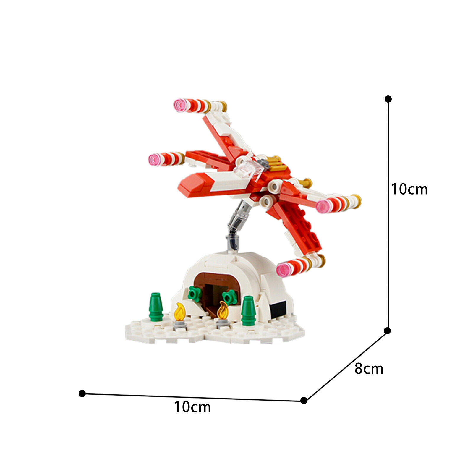ZITIANYOUBUILD Custom MOC: C7364 Christmas X-Wing Fighter Microscale 207 Parts-ZITIANYOUBUILD