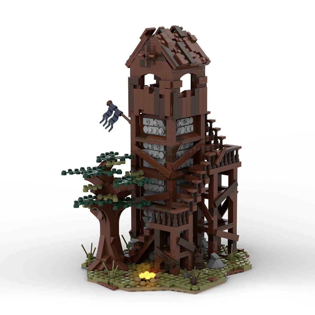 MOC-76430 Medieval Patrol Tower Module of Large Village Theme Blocks(1339PCS)
