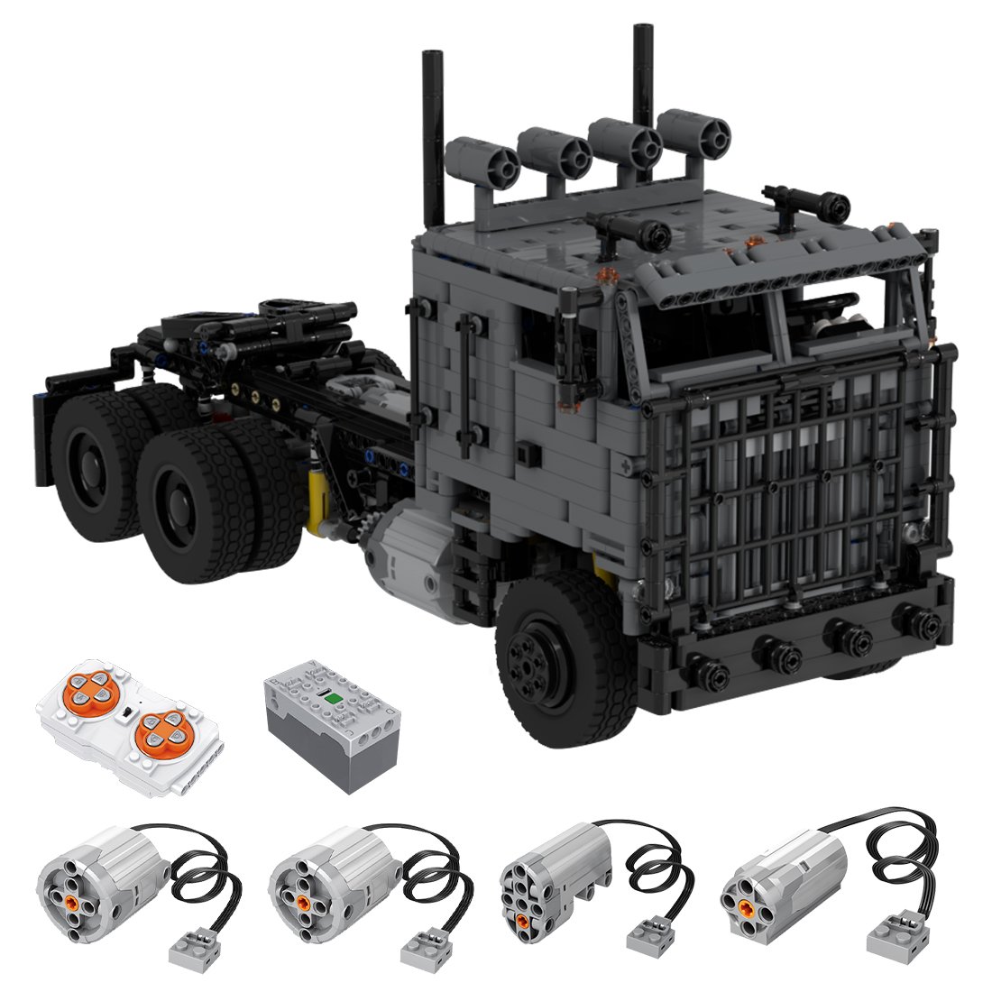 Custom MOC-104597 Sci-tech RC Cabover Building Blocks Set 692 Parts