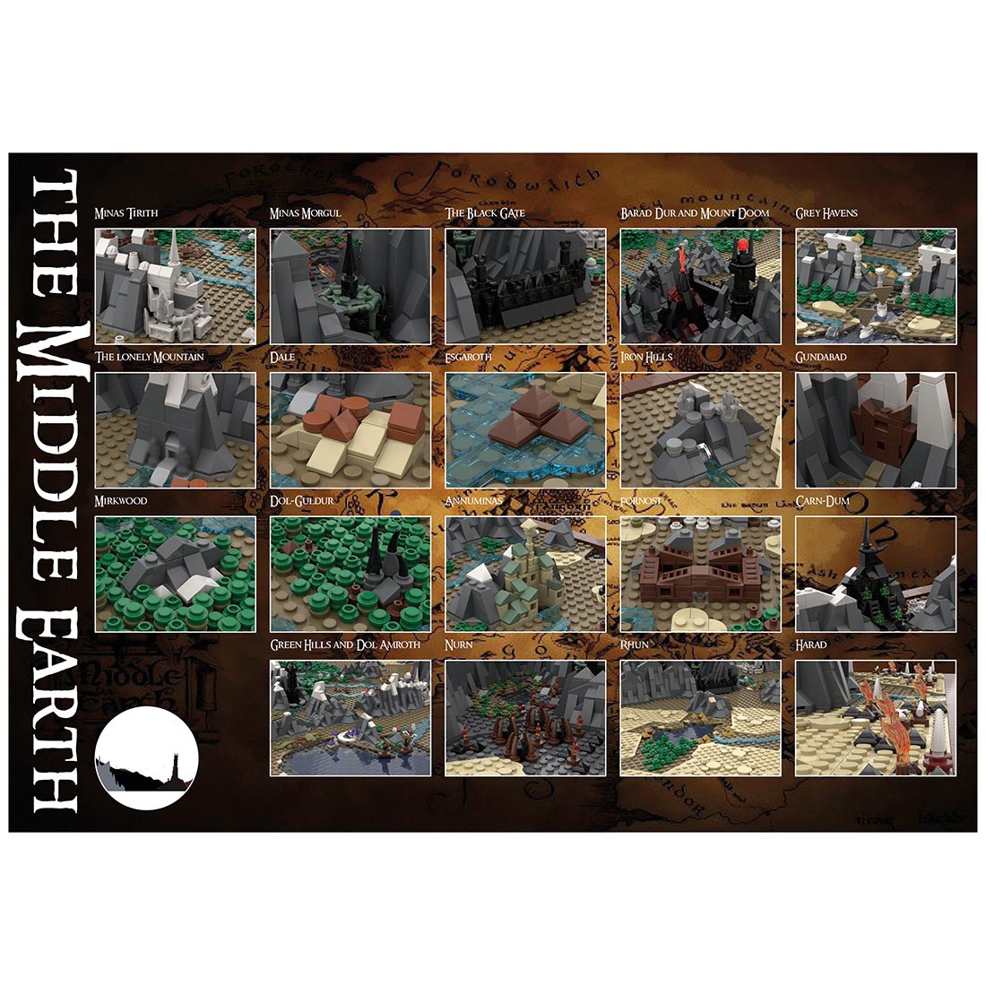 MOC-133505 UCS Middle Earth Map Building Blocks Set (9129PCS)