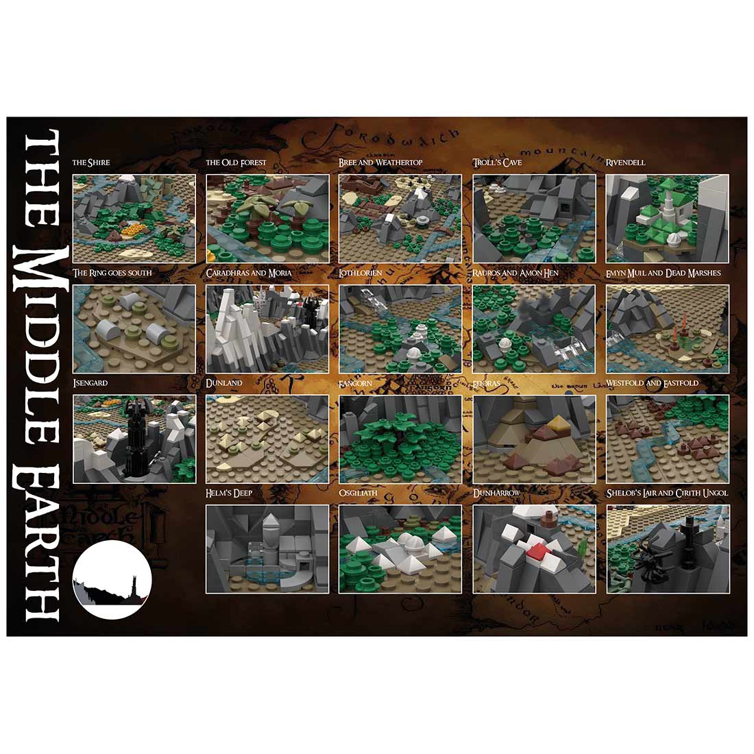 MOC-133505 UCS Middle Earth Map Building Blocks Set (9129PCS)