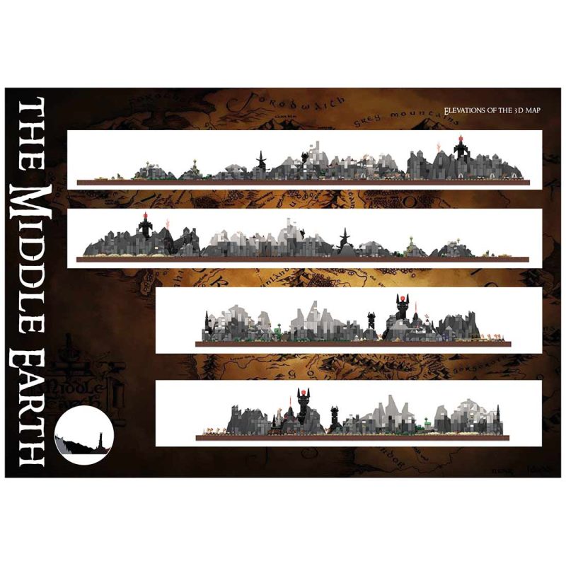 MOC-133505 UCS Middle Earth Map Building Blocks Set (9129PCS)