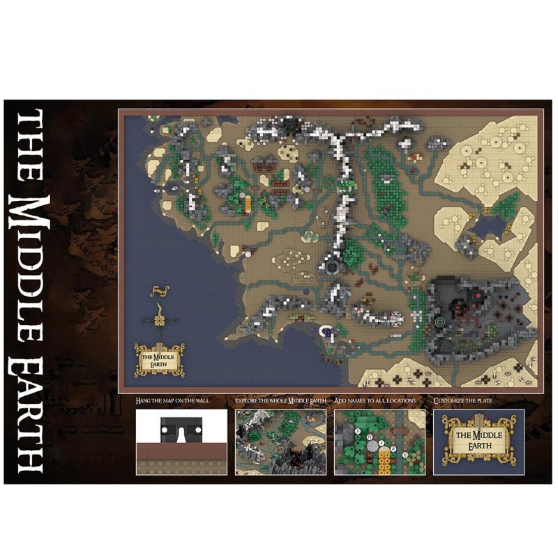 MOC-133505 UCS Middle Earth Map Building Blocks Set (9129PCS)