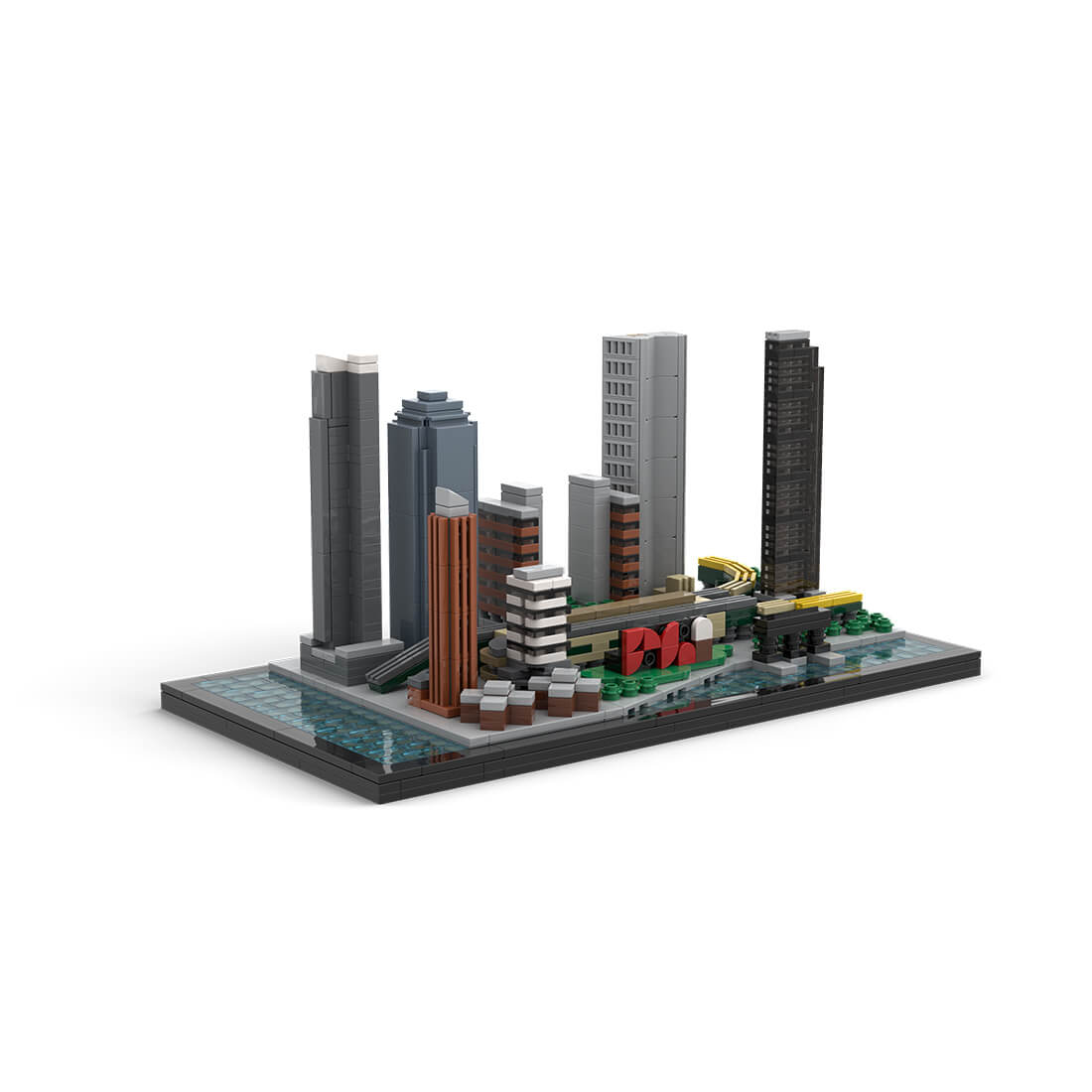 MOC-166240 1/2000 Scale Modern American City Skyline Building Blocks Set (907PCS)