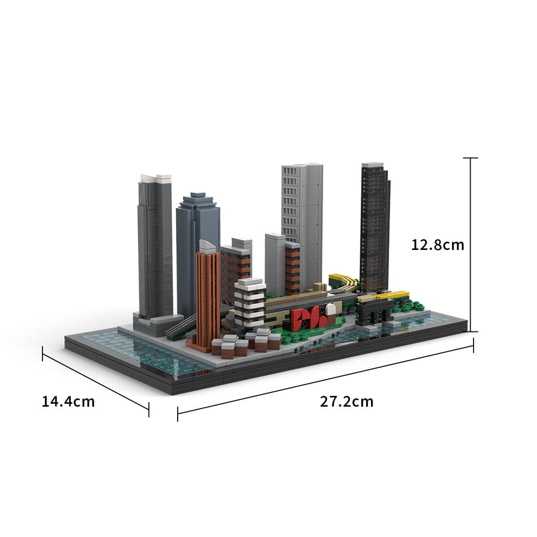 MOC-166240 1/2000 Scale Modern American City Skyline Building Blocks Set (907PCS)