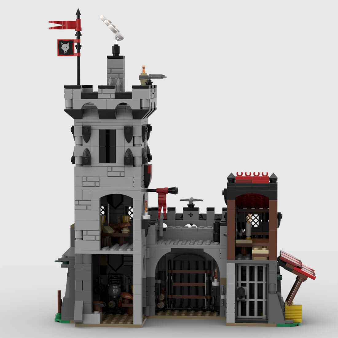 MOC-205981 Medieval Wolfpack Outpost MOC Building Blocks Set(877PCS)