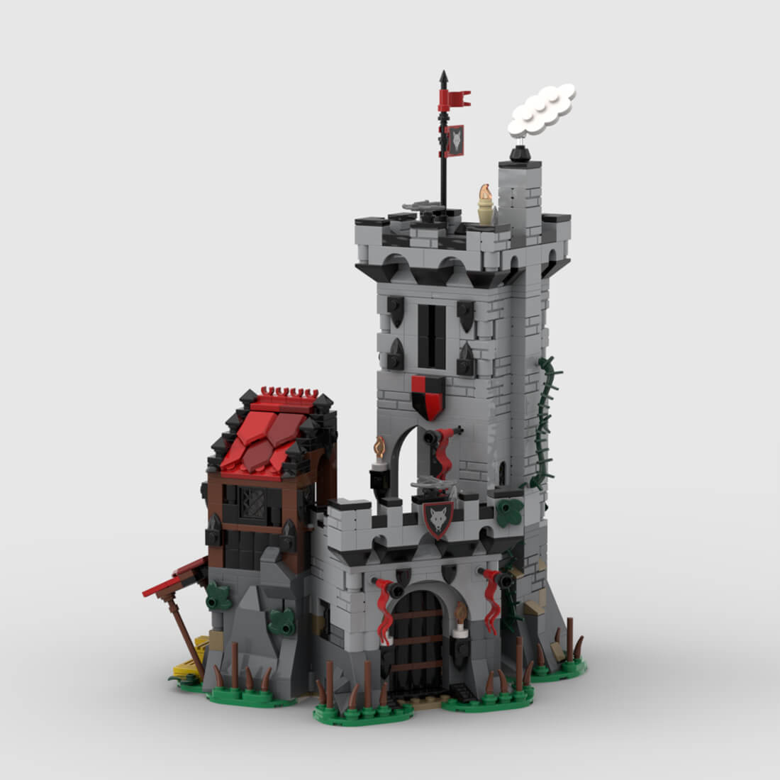 MOC-205981 Medieval Wolfpack Outpost MOC Building Blocks Set(877PCS)