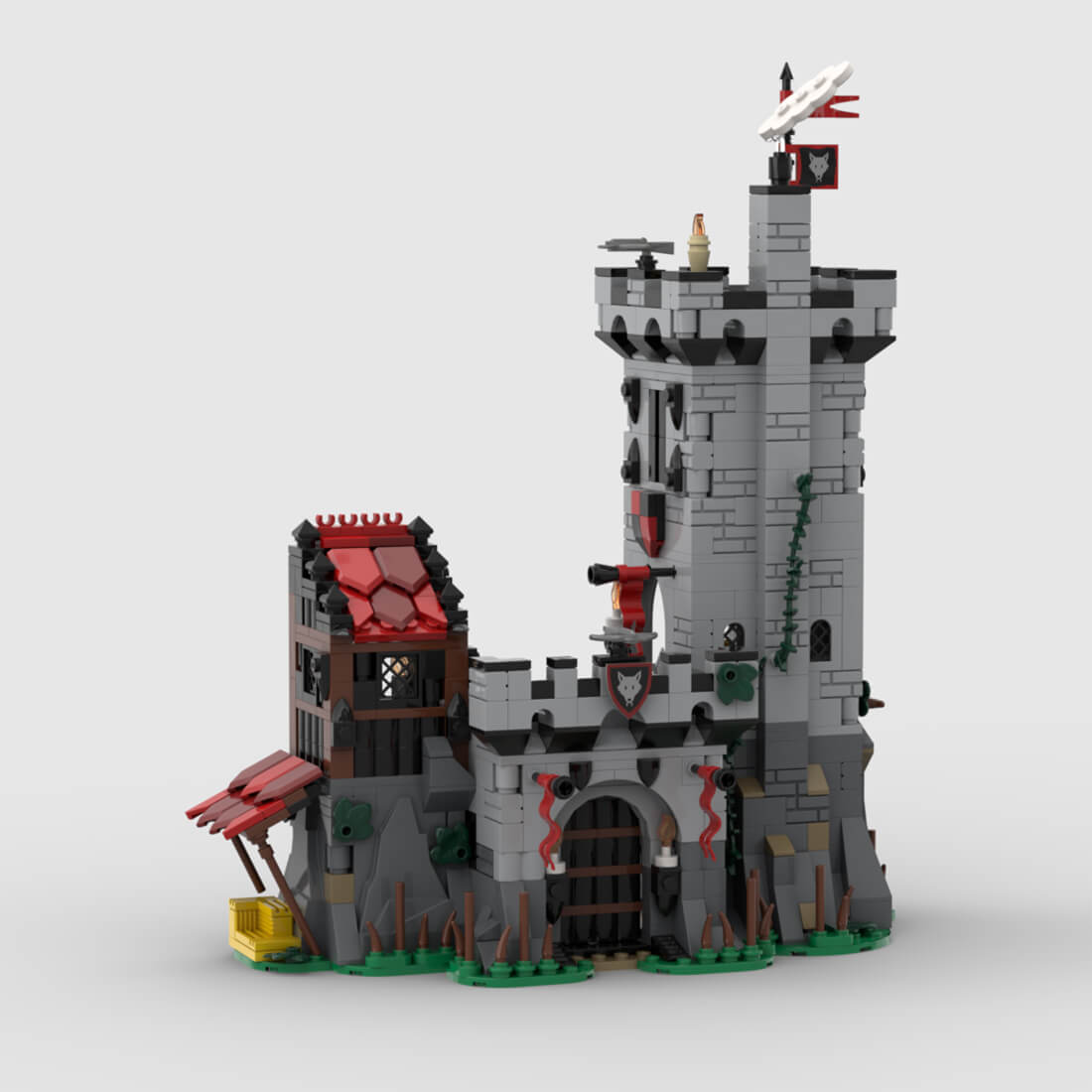 MOC-205981 Medieval Wolfpack Outpost MOC Building Blocks Set(877PCS)