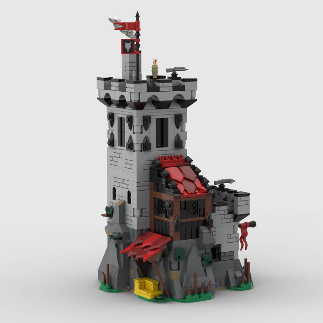 MOC-205981 Medieval Wolfpack Outpost MOC Building Blocks Set(877PCS)