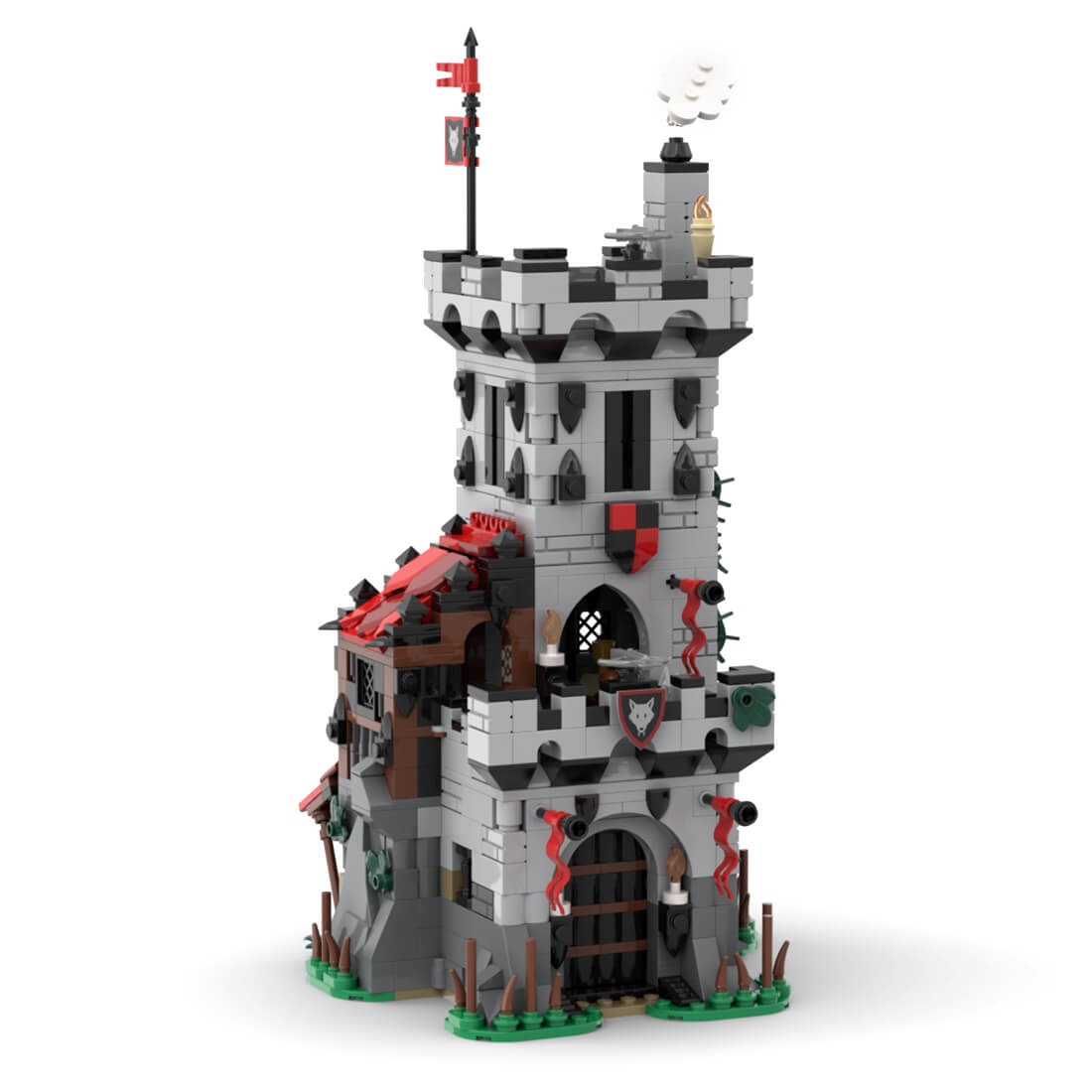 MOC-205981 Medieval Wolfpack Outpost MOC Building Blocks Set(877PCS)