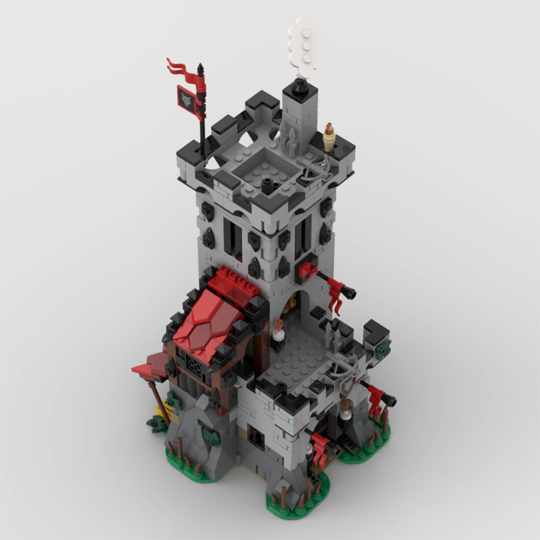 MOC-205981 Medieval Wolfpack Outpost MOC Building Blocks Set(877PCS)
