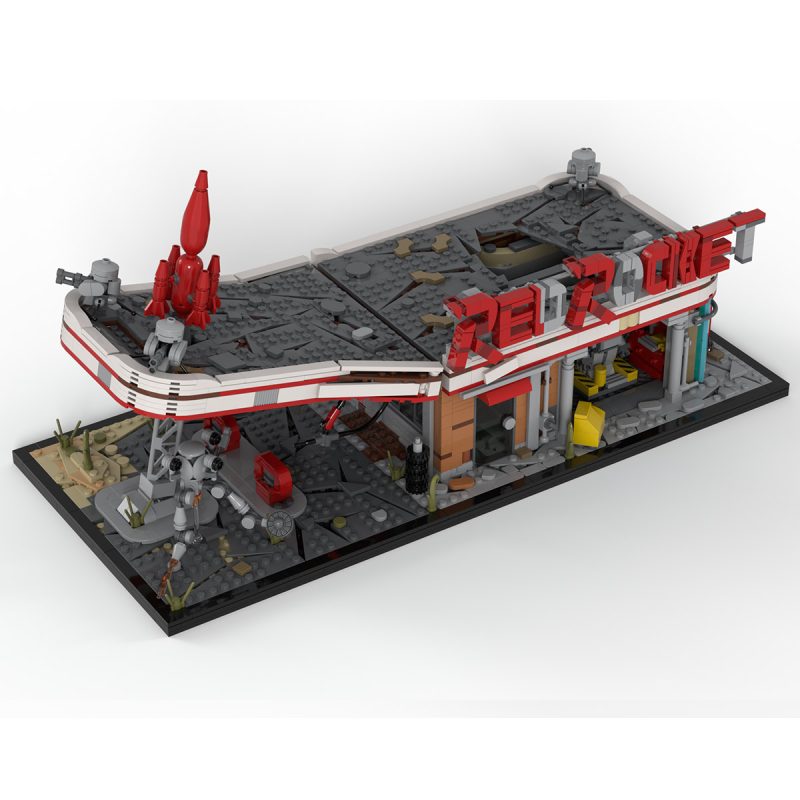 MOC-207430 Sci-Fi Fallout Red Rocket Gas Station Building Blocks Set (2020PCS)