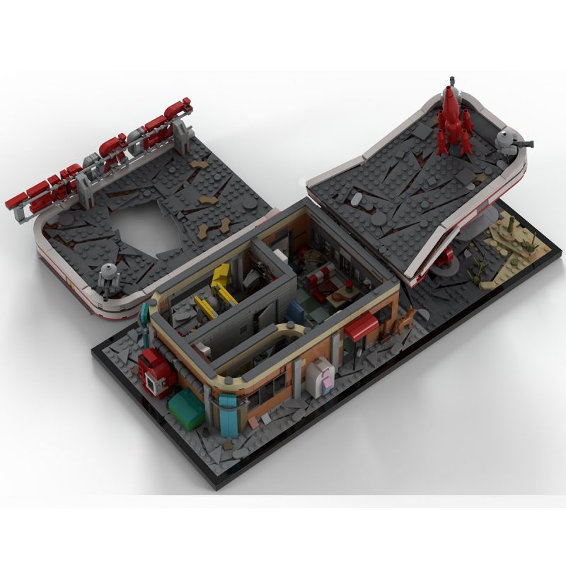 MOC-207430 Sci-Fi Fallout Red Rocket Gas Station Building Blocks Set (2020PCS)