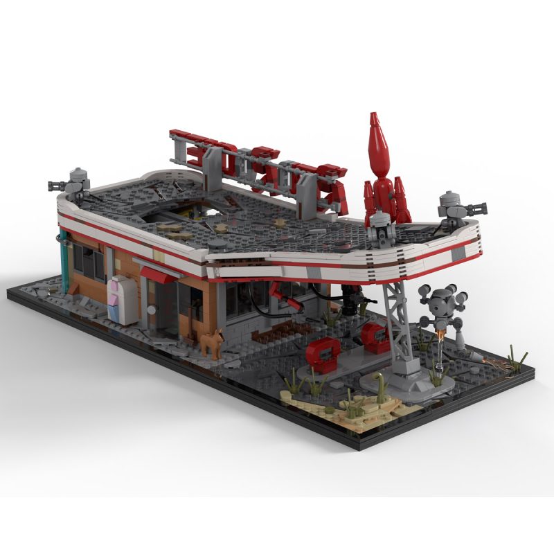 MOC-207430 Sci-Fi Fallout Red Rocket Gas Station Building Blocks Set (2020PCS)