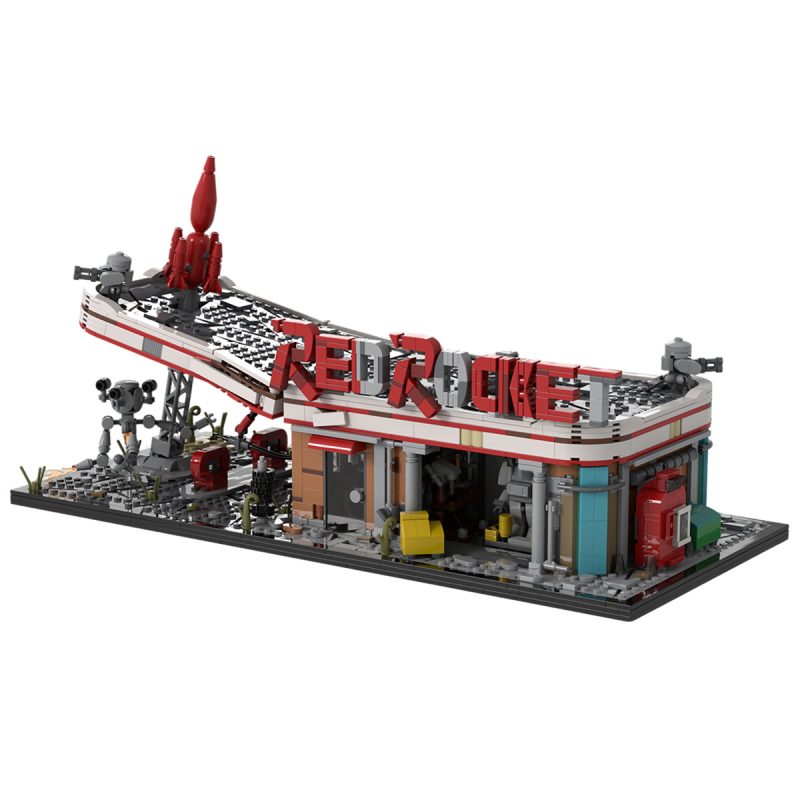 MOC-207430 Sci-Fi Fallout Red Rocket Gas Station Building Blocks Set (2020PCS)
