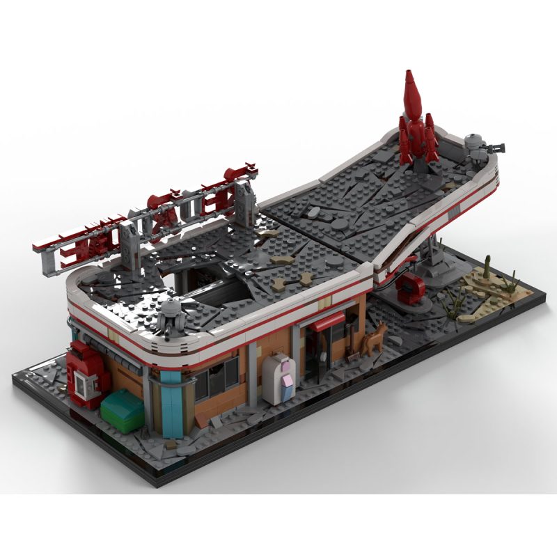 MOC-207430 Sci-Fi Fallout Red Rocket Gas Station Building Blocks Set (2020PCS)