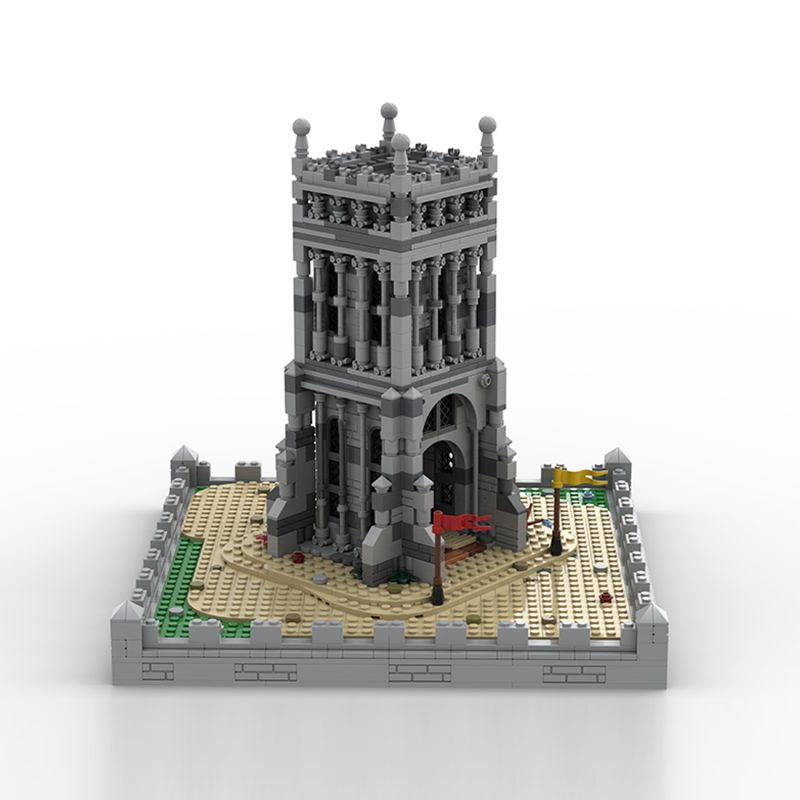 MOC-210048 Medieval Village Diorama Gothic Tower Building Blocks Set (1512PCS)