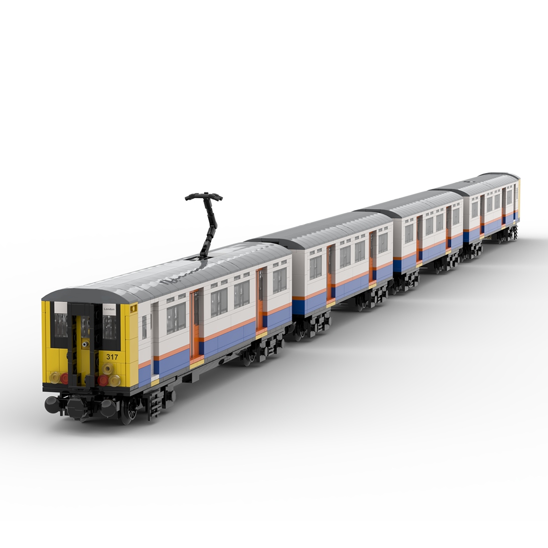 MOC-223165 British Rail Class 317 Overground 8-Wide Building Blocks Set (Dynamic Version/2321PCS)