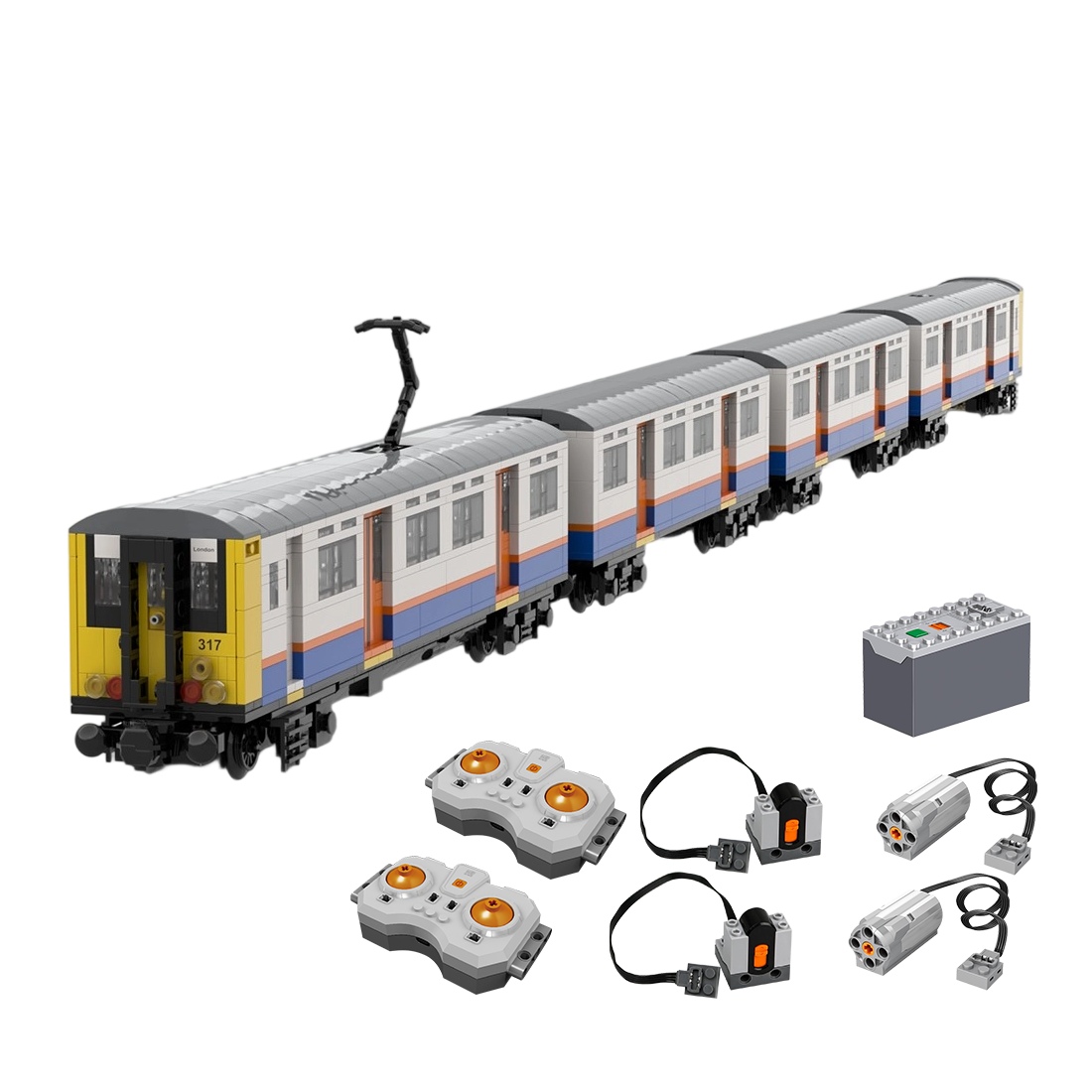 MOC-223165 British Rail Class 317 Overground 8-Wide Building Blocks Set (Dynamic Version/2321PCS)