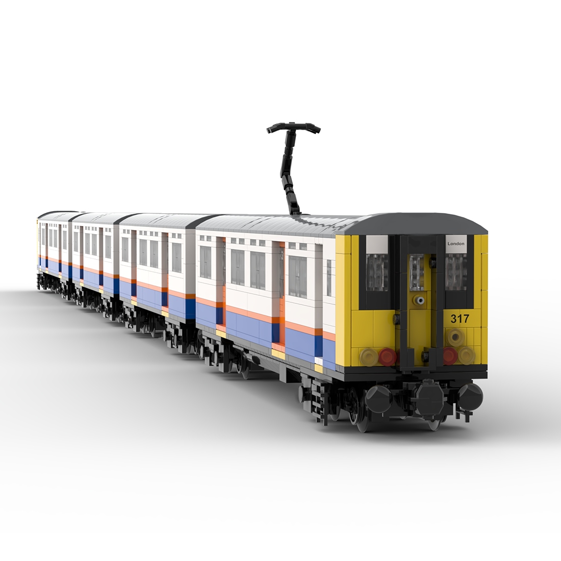MOC-223165 British Rail Class 317 Overground 8-Wide Building Blocks Set (Dynamic Version/2321PCS)