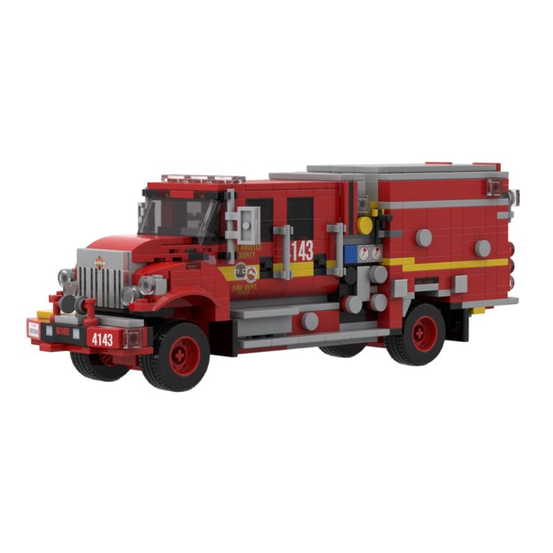 MOC-244154 2019 BME Intl. Type 3 Brush Engine Los Angeles County FD Building Blocks Set (764PCS)