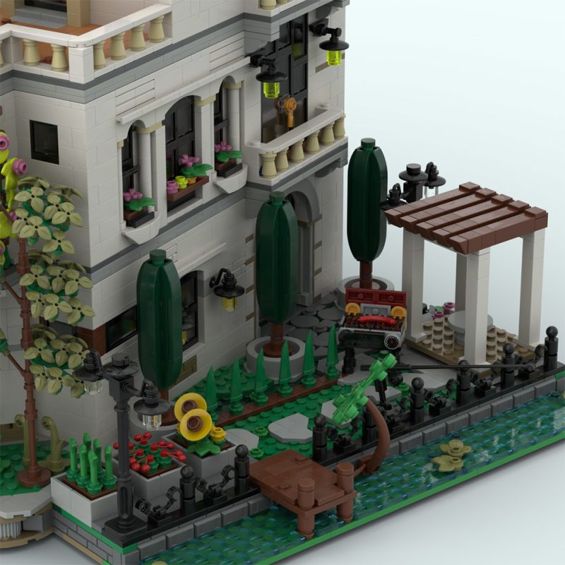 MOC-245814 Riviera Courtyard Manor Building Blocks Set (6906PCS)